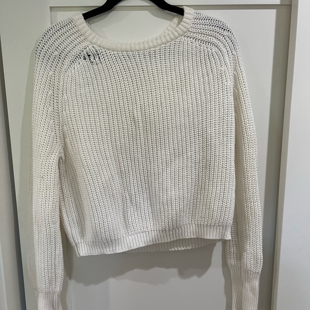 American apparel cropped white sweater